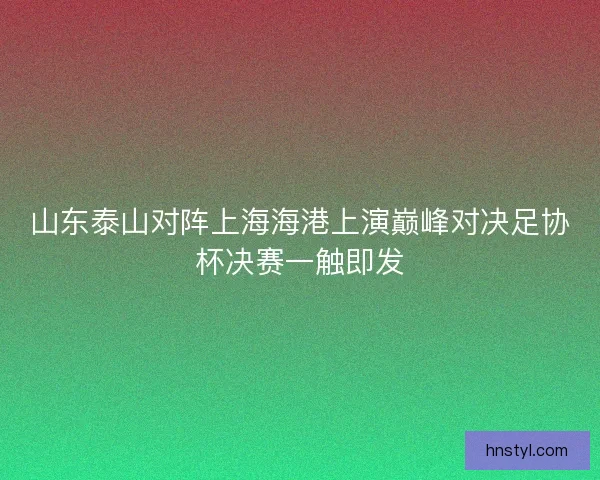 山东泰山对阵上海海港上演巅峰对决足协杯决赛一触即发